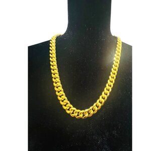 SPCY Gold Cuban Link Chain Necklace 20 Inches With Durable Clasp & Gift Box